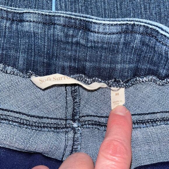 Soft Surroundings Pull-On Stretch Denim Cropped Pants Size M Blue Style 27851 - Picture 6 of 7